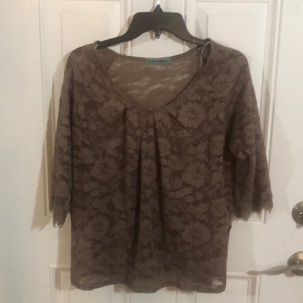 Tan lace top